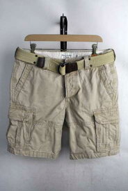 アバクロンビー＆フィッチ ハーフパンツ メンズ 中古 Abercrombie＆Fitch M-65型 32 ベルト付き！【古着】【中古】【メンズ】【男性】レディース【ヴィンテージ】 【ビンテージ】 おしゃれ オシャレ アメカジ 無地 カジュアル ズボン 短パン ショーツ