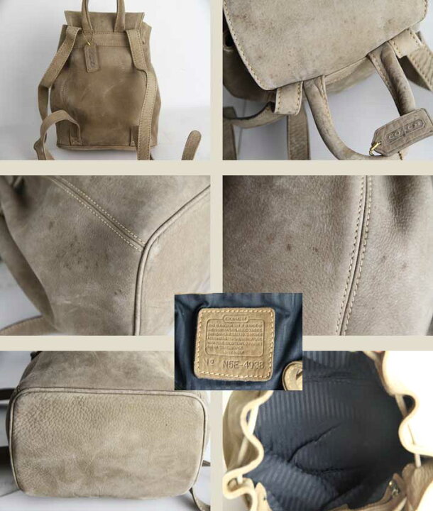 希少】COACH オールドコーチ バックパック グレー ヌバック4938 楽天 