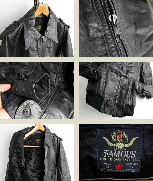 楽天市場】カナダ製!! 70年代 FAMOUS レザージャケット 本革 革ジャン 