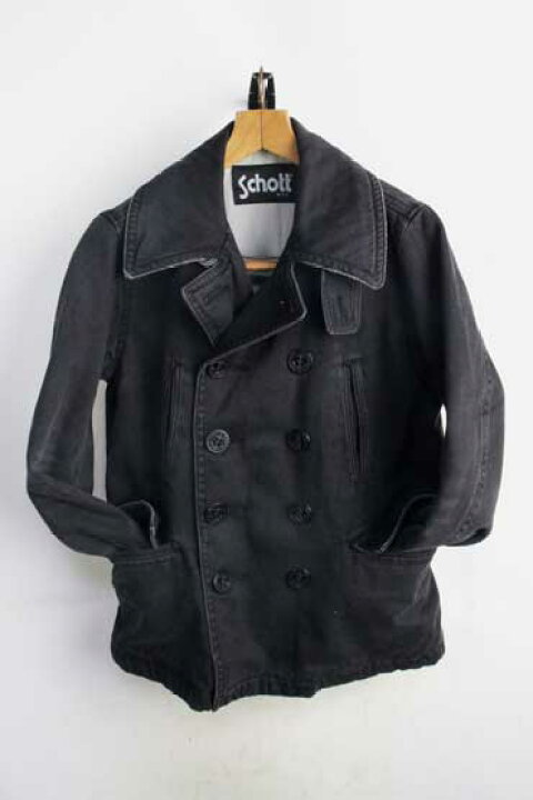 楽天市場】ショット Pコート【中古】【メンズ】Schott ブラックデニム 