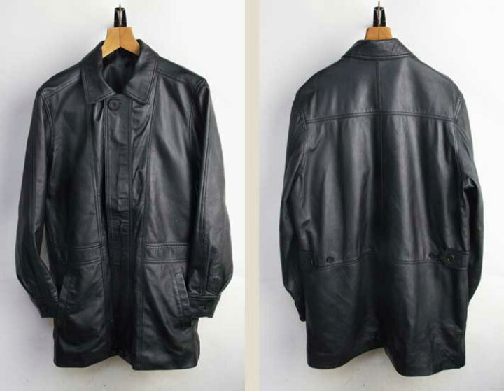 楽天市場】レザーステンカラーコート【中古】【メンズ】良雰囲気 