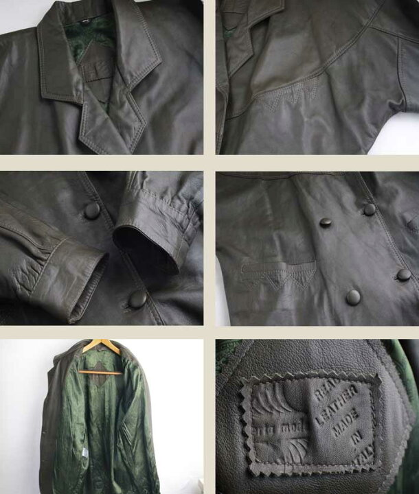 楽天市場】レザーハーフコート【中古】【メンズ】イタリア製 オーバー 