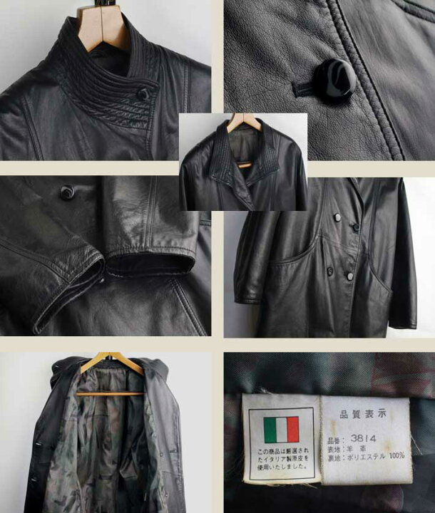 楽天市場】レザーハーフコート【中古】【レディース】イタリア革 羊革 