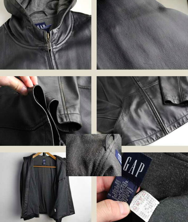 楽天市場】GAP レザージャケット 良デザイン ギャップ レザー パーカー 
