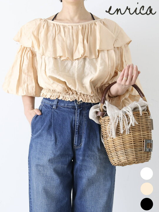 楽天市場】enrica コットンフリルブラウス [BLOUSE141] : クレエ 楽天 