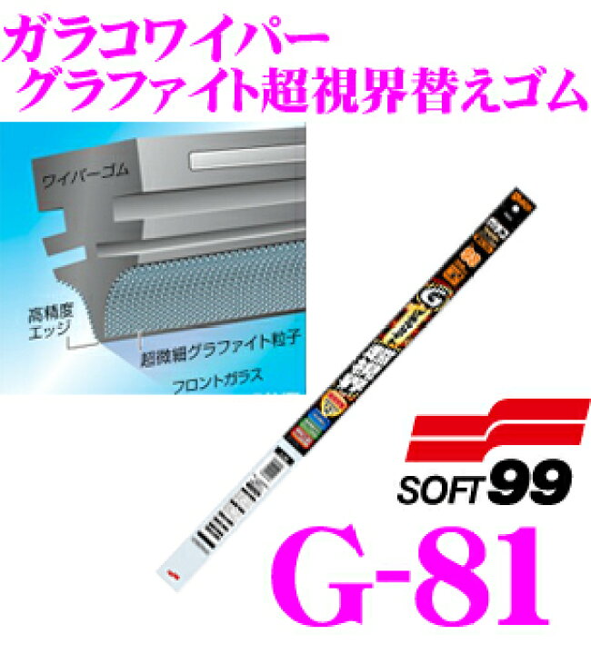 楽天市場 ソフト99 ガラコワイパー G 81 グラファイト超視界ワイパー替えゴム 500mm 山型トンネルタイプ クレールオンラインショップ