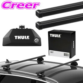 ＼今なら最大5000ポイント！要エントリー／【世界最高水準の安全性!!安心の最長5年保証!!】 THULE プジョー 3008(2017～/ダイレクトルーフレール付)用 ルーフキャリア取付3点セット フット7106＆スクエアバー7122＆キット6040 セット