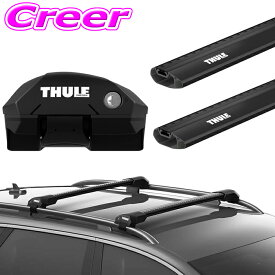 THULE ルーフキャリア取付3点セット ホンダ RV4 RV5 RV6 ヴェゼル ルーフレール付 フット 7204 & ウイングバーエッジ(ブラック) 7213B + 7213B セット