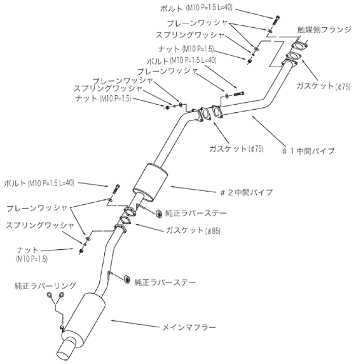 ぐり　Kinney(クニーズ) Jzx100用フロアーアドバンスマフラー フロアー・アドバンス・マフラー 中間タイコ付 : クニーズ