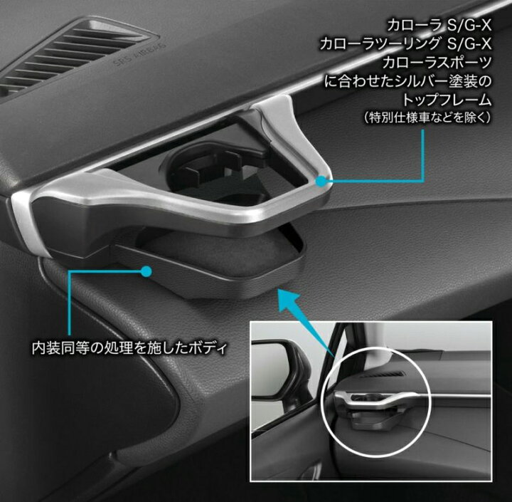 楽天市場】カーメイト ドリンクホルダー 左右2個 セット トヨタ 210系 