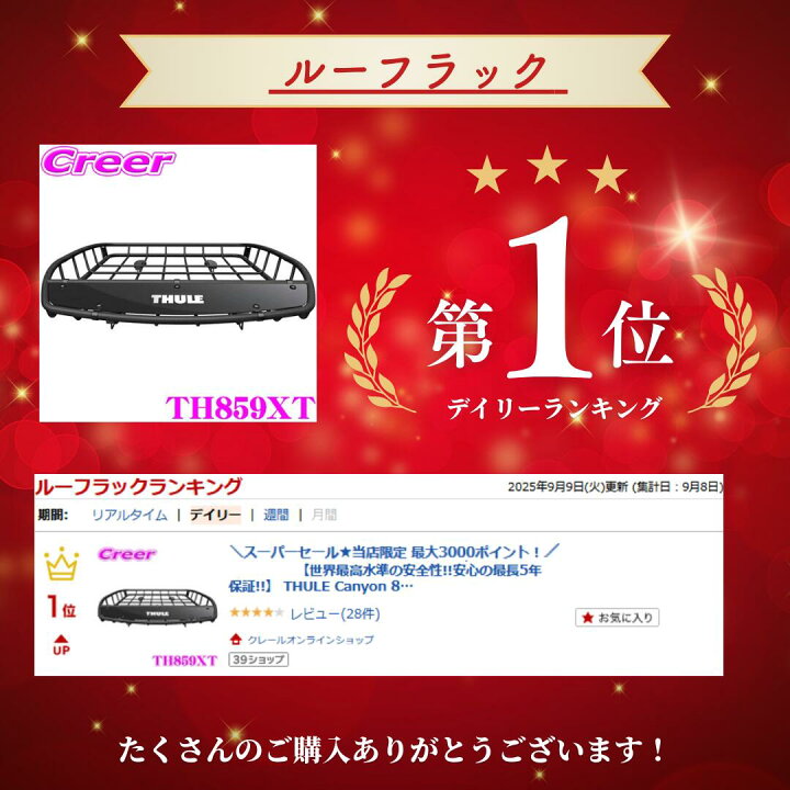 楽天市場】【世界最高水準の安全性!!安心の最長5年保証!!】 THULE 