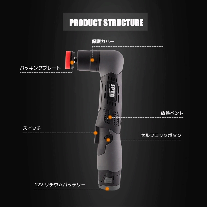 楽天市場】【正規代理店】 SPTA ミニ ダブルアクション ポリッシャー