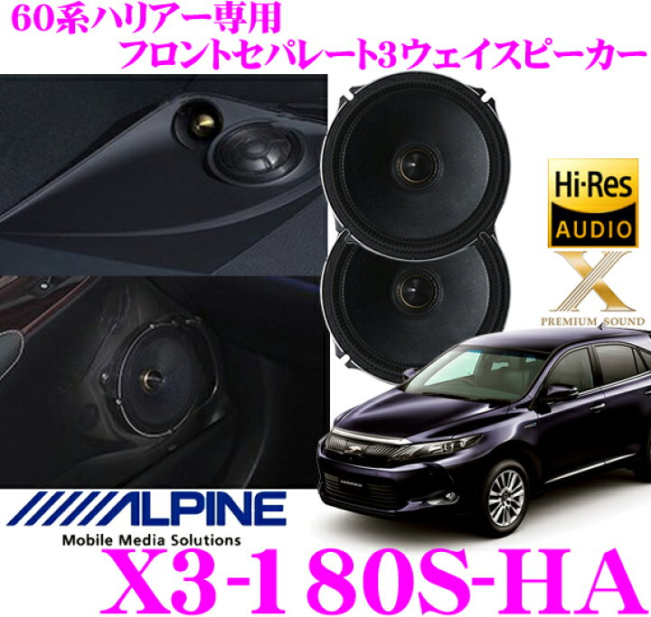 楽天市場】アルパイン X3-180S-HA 60系ハリアー専用 セパレート3way X 
