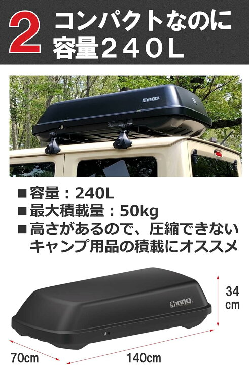 楽天市場】【個人宅OK！】INNO ルーフボックス BRT314MBK ルーフ 