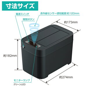楽天市場 Seiwa セイワ Wa69 スマートダストボックス ブラック ゴミ箱 自動開閉 車用 電池式 クレールオンラインショップ