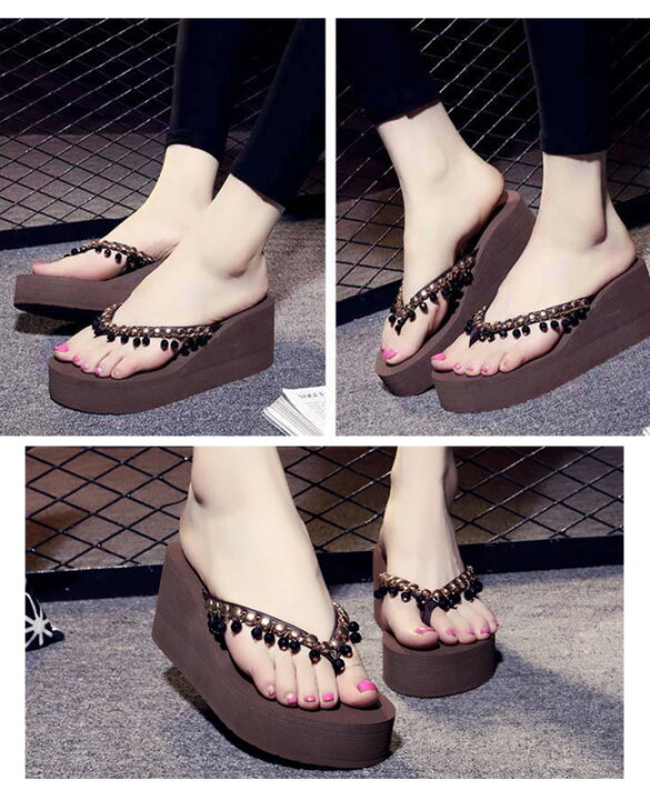 トングサンダル レディース ウェッジソール ビーチサンダル おしゃれ ヒール 歩きやすい 厚底 疲れにくい サンダル フラット