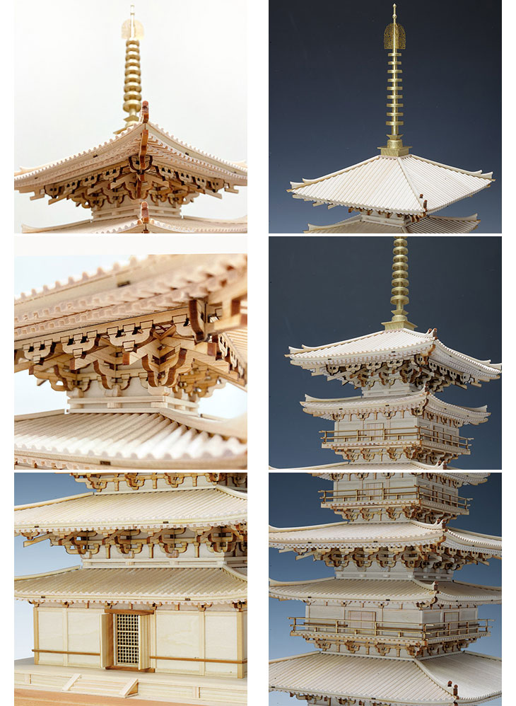 楽天市場】【日本製】木製1/75 薬師寺 東塔【ウッディジョーの木製模型