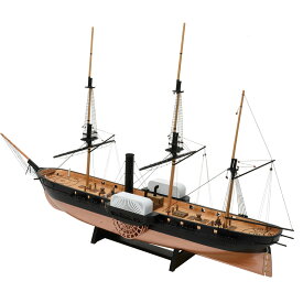 【日本製】1/120　黒船 サスケハナ （縮帆）【ウッディジョーの木製模型】WoodyJOE【代引不可】USS Susquehanna 蒸気フリゲート 趣味 ギフト プレゼント 天然木 レーザーカット加工 組立キット 帆船