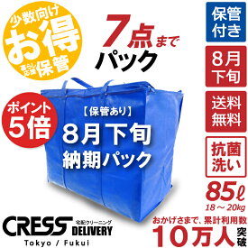 ポイント5倍! 【8月下旬パック7点】クリーニング 保管 詰め放題 宅配 送料無料 ダウン 枚数制限なし 入れ放題 宅配クリーニング ポイント クーポン 抗菌 除菌 シミ抜き 毛玉取り 新生活クレス クリーニング