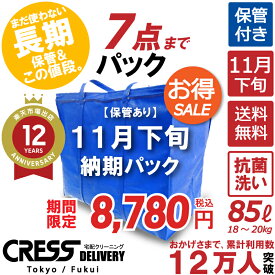 衣替えセール！ 【送料無料】【11月下旬パック7点】 宅配クリーニング 保管 宅配 クリーニング 詰め放題 宅配 ダウン 枚数制限なし 宅配クリーニング シミ抜き クレス 保管クリーニング