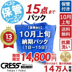 クリーニング 【SALE 今すぐ使える！2,000円OFFクーポン付き】 ＼圧倒的なコスパ最強価格！衣替え限定セール！／ 【楽天1位】 【送料無料】 【10月上旬パック・15点】 宅配クリーニング 保管 宅配 クリーニング 詰め放題 ダウン 1000