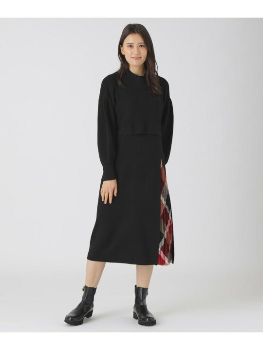 楽天市場】【SALE／44%OFF】ニットレイヤードセットアップ BLUE LABEL 