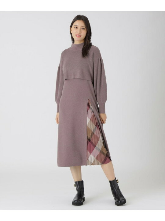 楽天市場】【SALE／44%OFF】ニットレイヤードセットアップ BLUE LABEL 