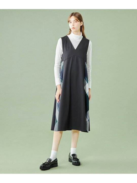 楽天市場】【WEB限定】ファインツイルストレッチジャンパードレス BLUE 