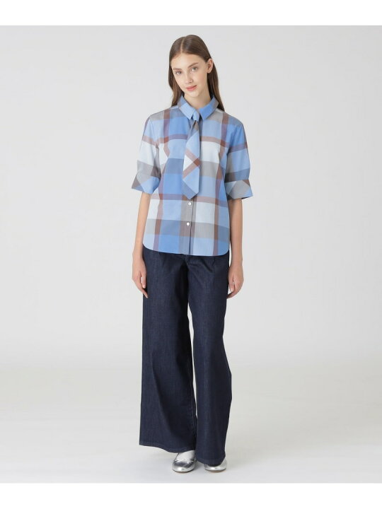 楽天市場】【SALE／16%OFF】クレストブリッジチェックブラウス BLUE 