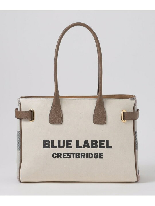 楽天市場】ロゴプリントハトメトート BLUE LABEL CRESTBRIDGE ブルー 