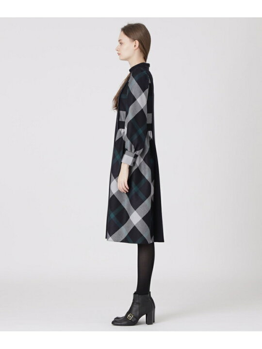 楽天市場】【SALE／44%OFF】ウールMIXポンチコンビワンピース BLUE 