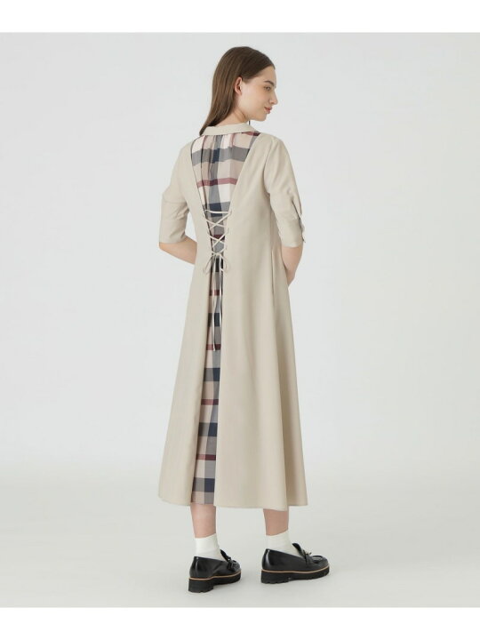 楽天市場】バックレースアップドレス BLUE LABEL CRESTBRIDGE ブルー  
