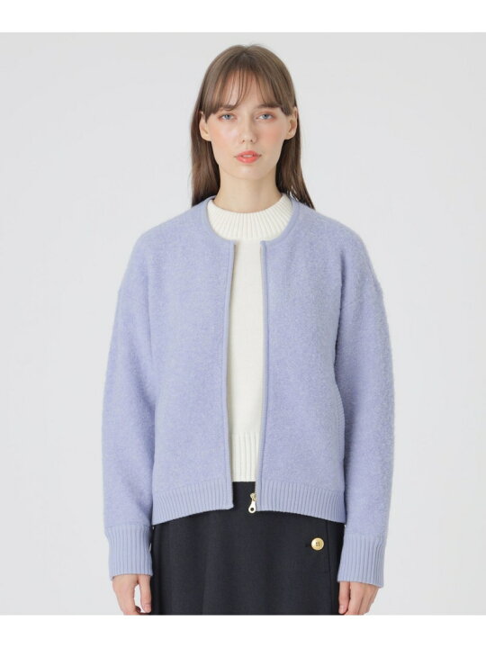 楽天市場】【SALE／19%OFF】ウールブークレーニットブルゾン BLUE 