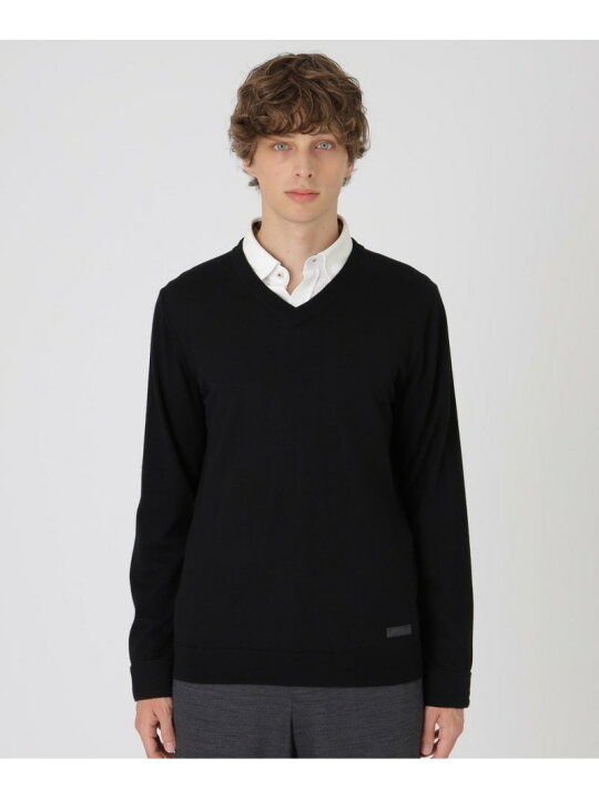 楽天市場】【SALE／33%OFF】コンフォータブルVネックニット BLACK 