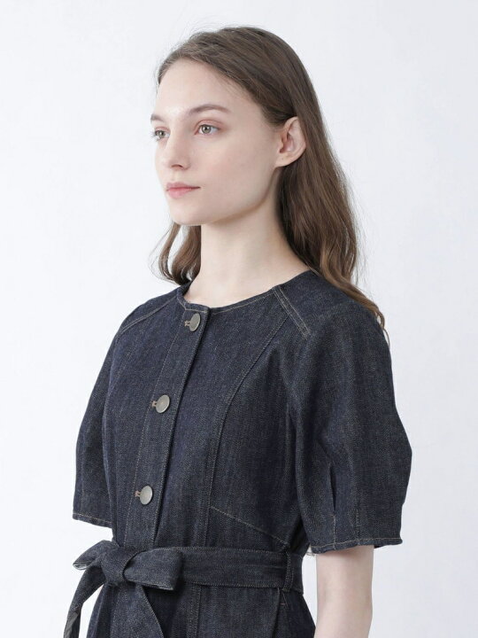楽天市場】【SALE／56%OFF】ムラ糸ストレッチデニム ワンピース BLUE  