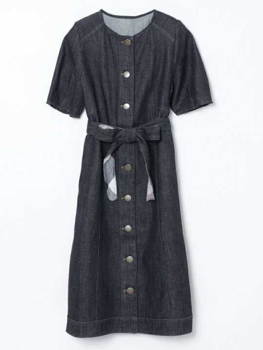 楽天市場】【SALE／56%OFF】ムラ糸ストレッチデニム ワンピース BLUE  