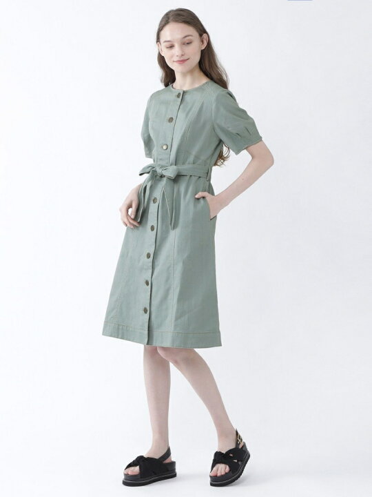 楽天市場】【SALE／56%OFF】ムラ糸ストレッチデニム ワンピース BLUE  