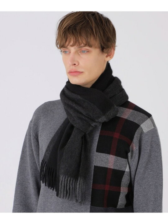 楽天市場】【SALE／44%OFF】バイカラーカシミヤマフラー BLACK LABEL  