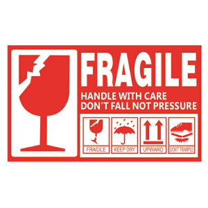 creve FRAGILE フラジール ステッカー 荷札シール サイズが選べる 防水 光沢 こわれもの 取扱注意 スーツケースのデコレーションにも