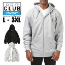 PRO CLUB プロクラブ 【9oz ジップアップパーカー コンフォート】 メンズ 大きいサイズ ビッグサイズ スウェット 無地 パーカー フーディー 裏起毛 USサイズ アメリカン COMFORT SWEAT ZIPUP HOODY