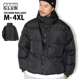 PRO CLUB プロクラブ 【バブル中綿ジャケット】 2WAY アウター BUBBLE DOWN JACKET 防水 メンズ 大きいサイズ ビッグサイズ 無地 フーディー USサイズ HIPHOP ヒップホップ
