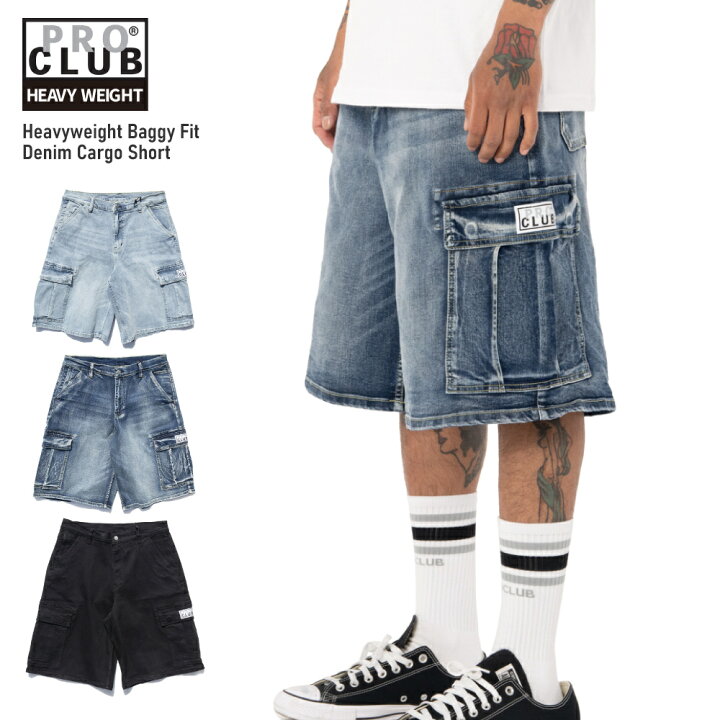 楽天市場】PRO CLUB プロクラブ 【Baggy Denim Cargo Short】 ショーツ 