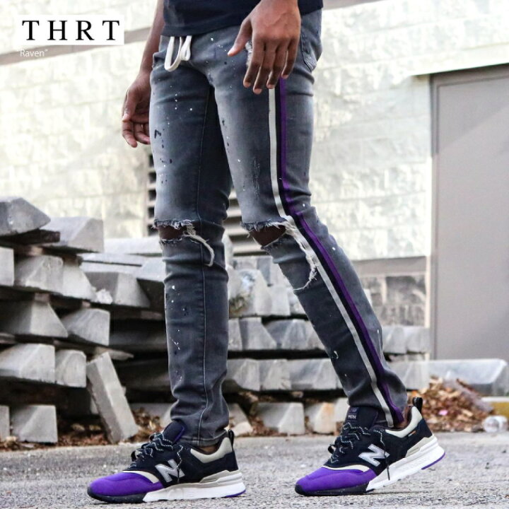 楽天市場】THRT DENIM 【Raven ストレッチスキニーパンツ】 ダメージ 