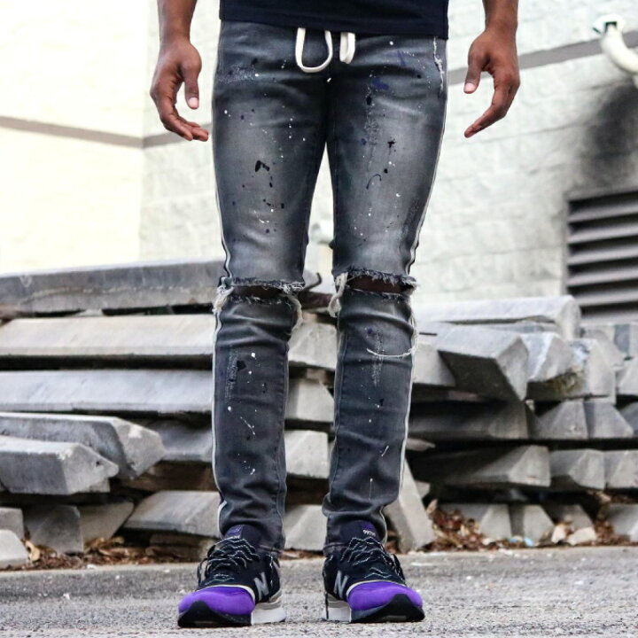 楽天市場】THRT DENIM 【Raven ストレッチスキニーパンツ】 ダメージ 
