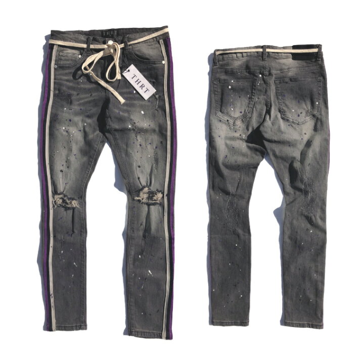 楽天市場】THRT DENIM 【Raven ストレッチスキニーパンツ】 ダメージ 
