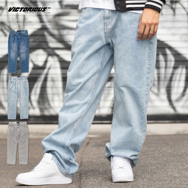楽天市場】VICTORIOUS ヴィクトリアス 【Essential Baggy Denim Jeans 