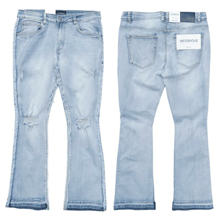 楽天市場】VICTORIOUS ヴィクトリアス 【Bootcut Raw Edge Denim Jeans 