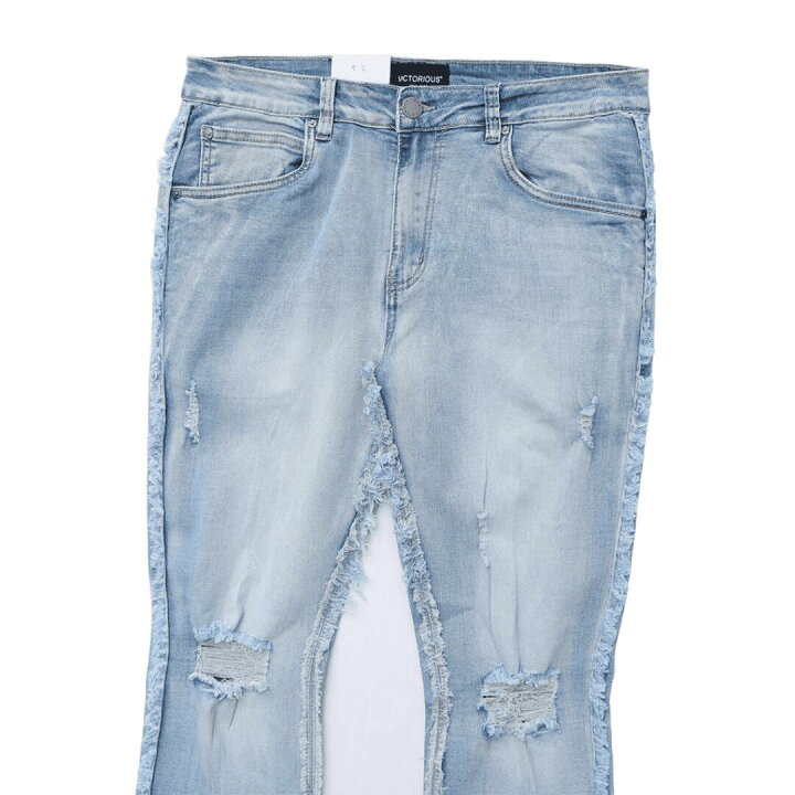 楽天市場】VICTORIOUS ヴィクトリアス 【Bootcut Raw Edge Denim Jeans 