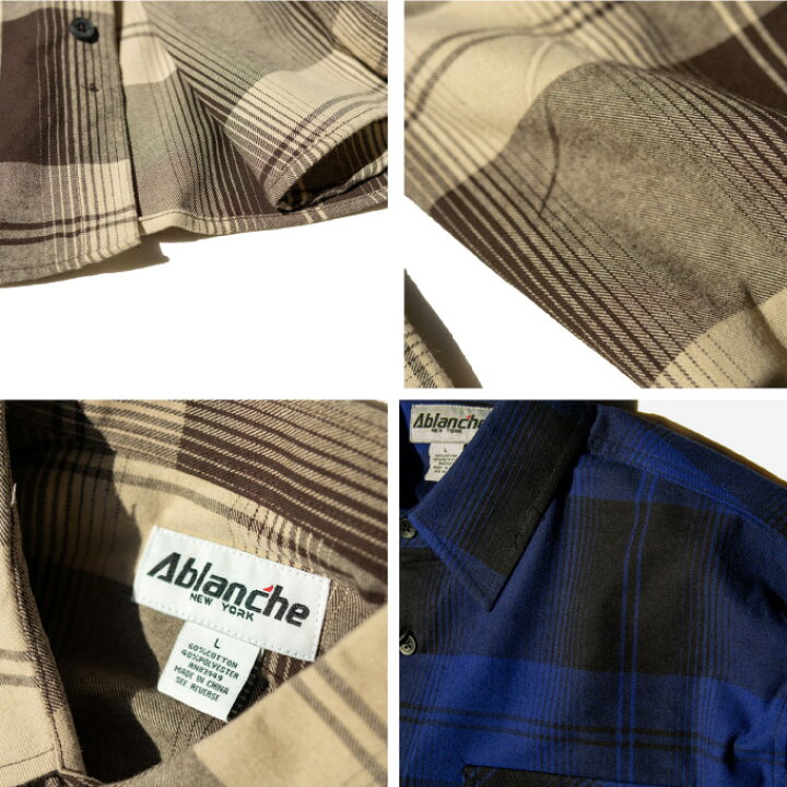 楽天市場】ABLANCHE アバランチ 【フランネル チェックシャツ 2 