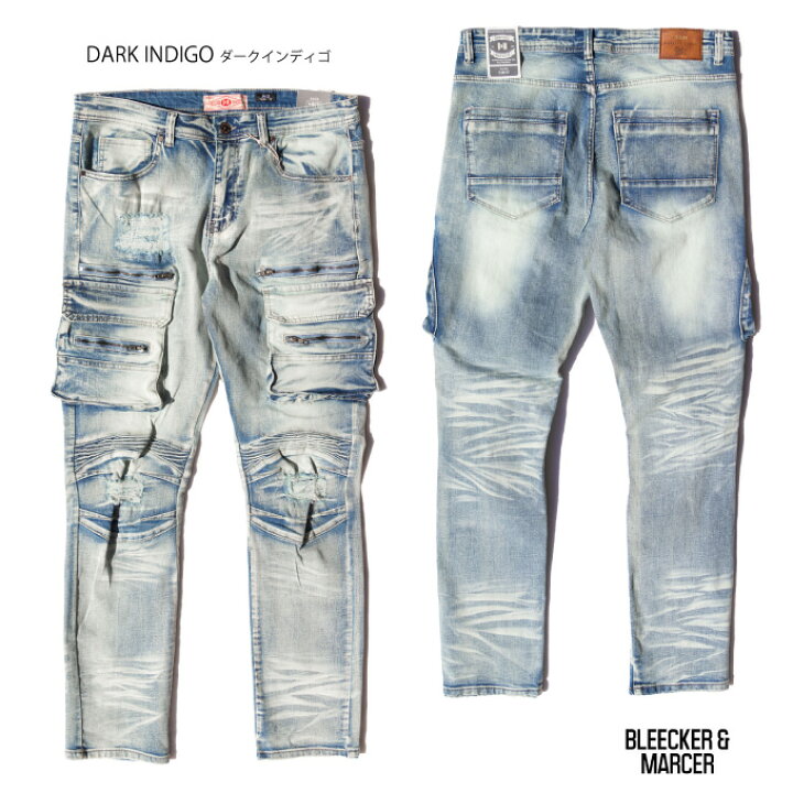 楽天市場】BLEECKER&MERCER 【Slim Fit Cargo Denim Pants 